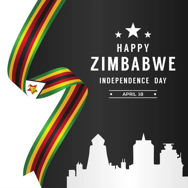 ジンバブエ独立記念日 バナーや背景のベクトルデザイン — ストックベクタ