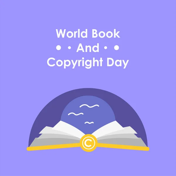 Diseño Vectorial Del Día Mundial Del Libro Del Copyright Para — Vector de stock