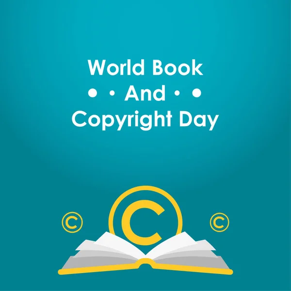 Diseño Vectorial Del Día Mundial Del Libro Del Copyright Para — Vector de stock