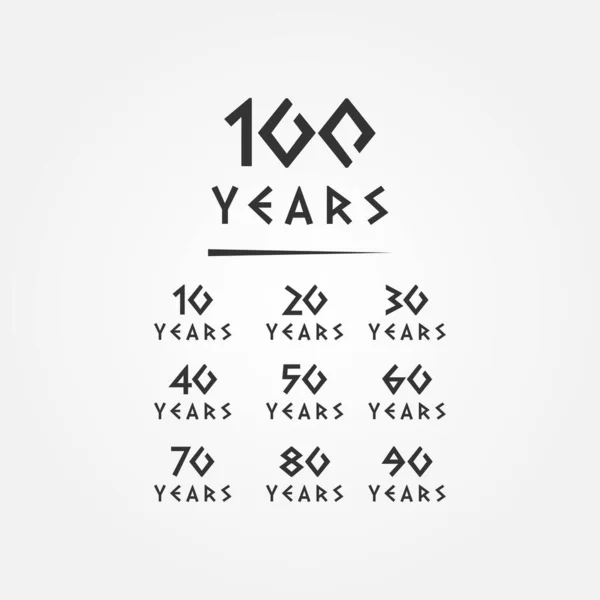 Unique 100 Black Number Anniversary Design — Stock Vector