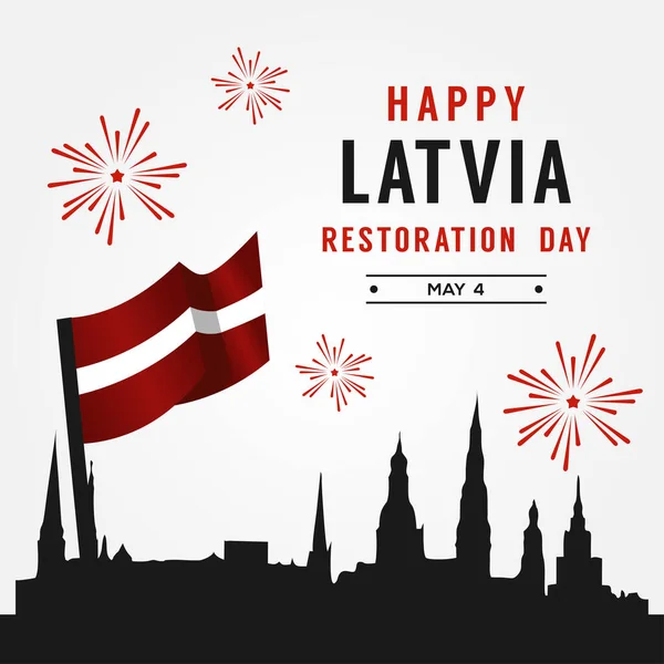 Lettonia Independence Day Vector Design Illustrazione Celebrare Momento — Vettoriale Stock