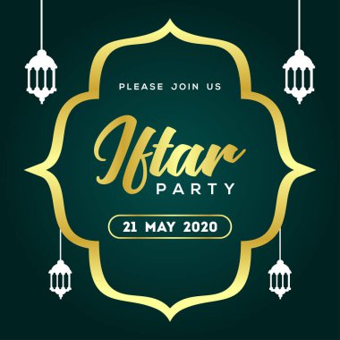 Ramazan Kareem İftar partisi Tasarım Vektörü 'nü kutluyor