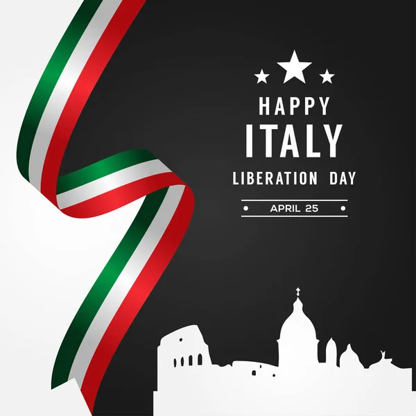 Italy Liberation Day Vector Design Illustration Celebrate Moment — Stock Vector