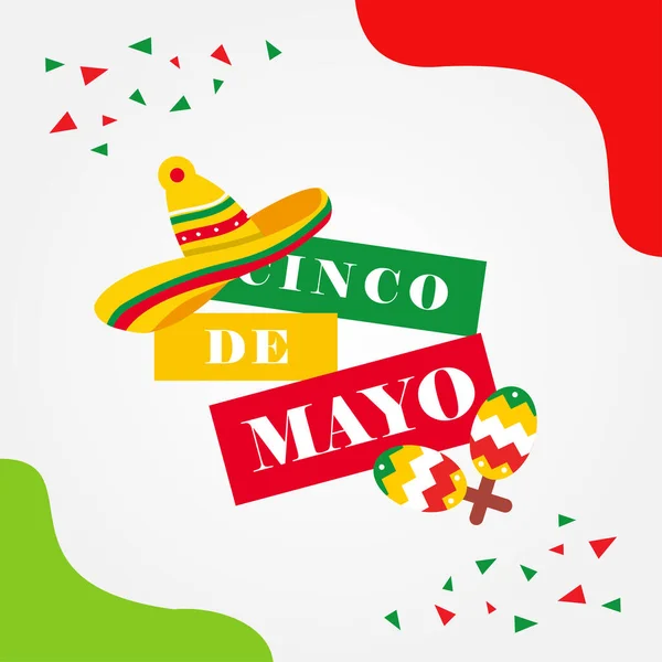 Ilustração Projeto Vetor Cinco Mayo Para Comemorar Momento —  Vetores de Stock