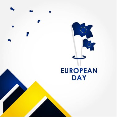 Avrupa Günü Vektör Tasarımı Anı Kutlamak İçin İllüstrasyon