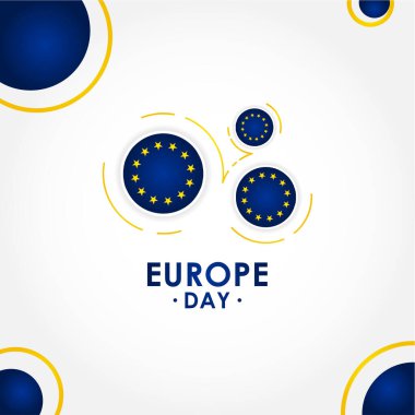 Avrupa Günü Vektör Tasarımı Anı Kutlamak İçin İllüstrasyon