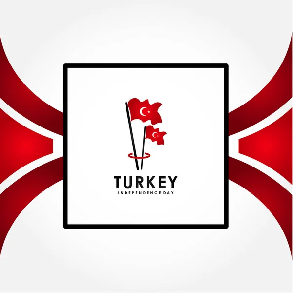 Векторная Иллюстрация Празднованию Дня Независимости Турции — стоковый вектор