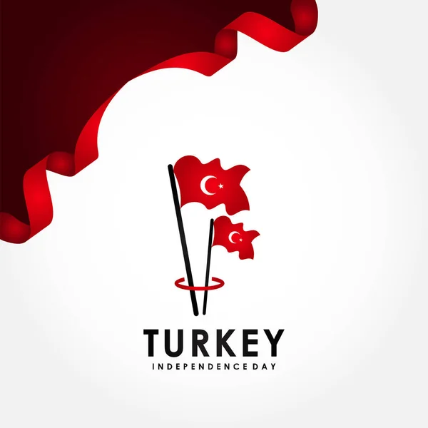 Vektor Design Illustration Für Den Türkischen Unabhängigkeitstag — Stockvektor