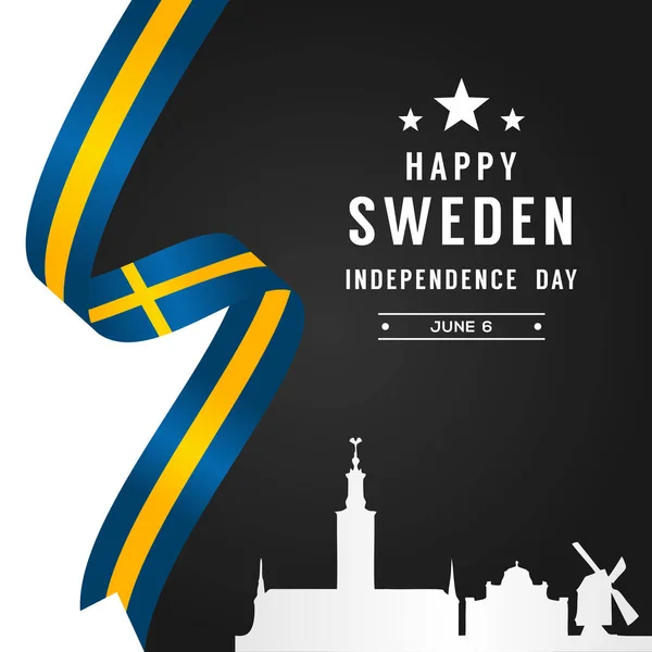 Σουηδία Ημέρα Ανεξαρτησίας Διάνυσμα Εικονογράφηση Σχεδιασμός Για Γιορτάστε Στιγμή — Διανυσματικό Αρχείο