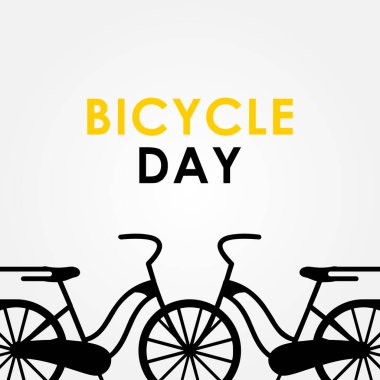 Kutlama anı için Mutlu Dünya Bisiklet Günü Vektör Tasarımı İllüstrasyonu