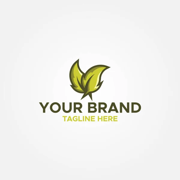 Logotipo Hoja Marca Vector Para Empresa — Archivo Imágenes Vectoriales
