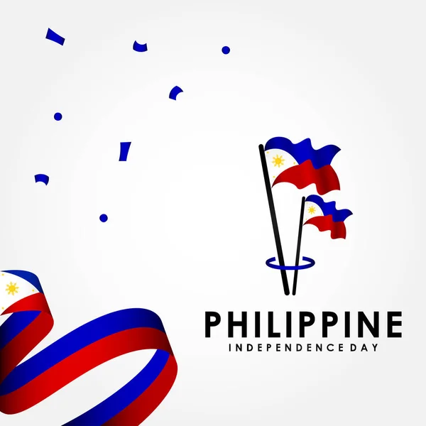 Illustration Vectorielle Heureuse Conception Jour Indépendance Des Philippines Pour Célébrer — Image vectorielle