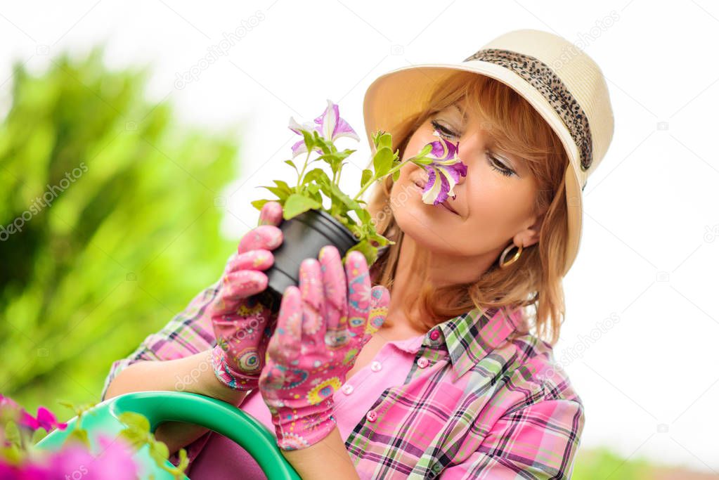 Woman working in the garden
