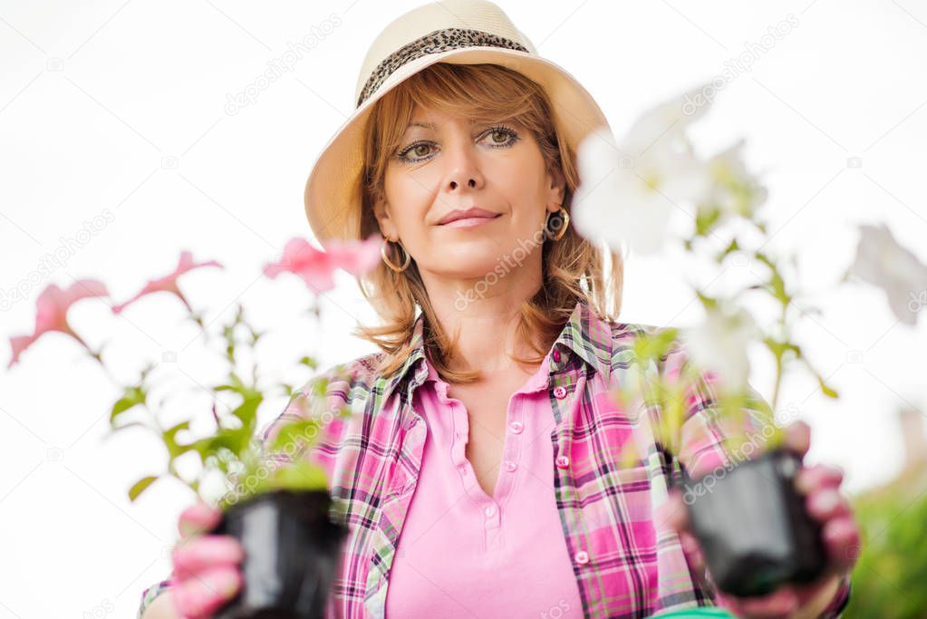 Woman working in the garden