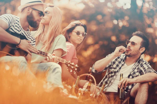 Mejores amigos disfrutando de picnic juntos — Foto de Stock
