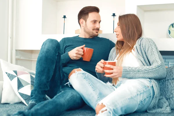 Happy young couple at home — Stock Photo, Image