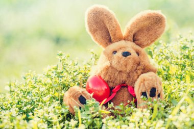 Paskalya yumurtaları ve oyuncak tavşan