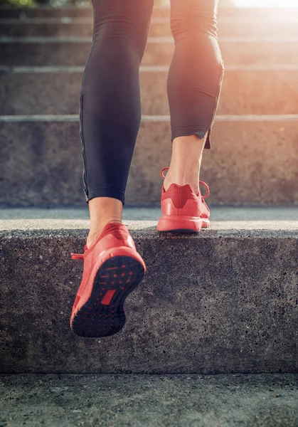 Close up van loopschoenen in gebruik — Stockfoto