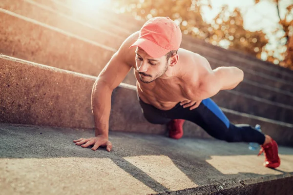 Push ups, närbild — Stockfoto