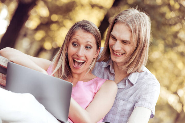 Young couple with laptop