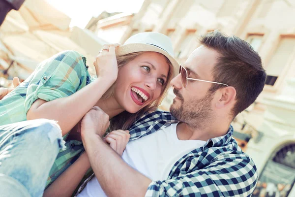 Lovely happy couple — Stock Photo, Image