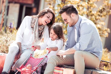 Anne kızı Park'ta dinlenme ile