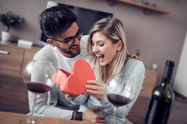 Yatakta sevişen genç bir çift. Modern yaşam tarzı kavramı..