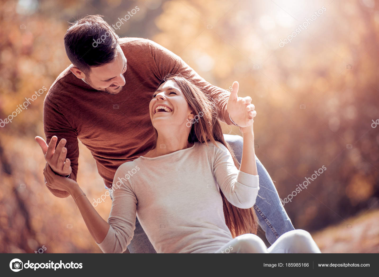 Loving Couple Enjoying Moments Happiness Park Love Tenderness