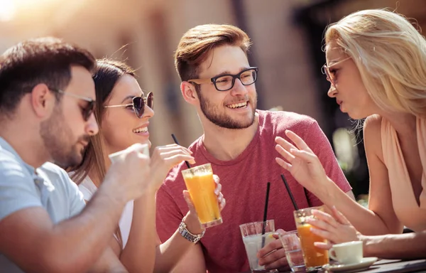 Vänner Bra Tid Café Tillsammans — Stockfoto