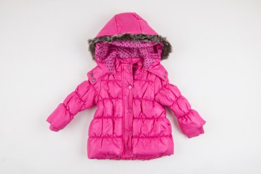 Sevimli pembe çocuk kış ceket