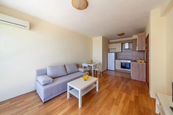 Moderno salón con cocina. Fotografía interior . —  Fotos de Stock