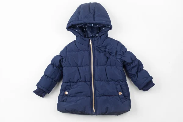 Linda chaqueta de invierno azul para niños — Foto de Stock