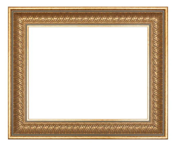 Empty golden vintage frame isolated on white background — Stock Photo, Image