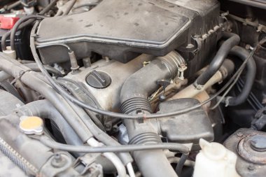 Portre fotoğraf bir araba motor blok