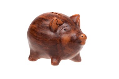 beyaz izole kahverengi kumbara