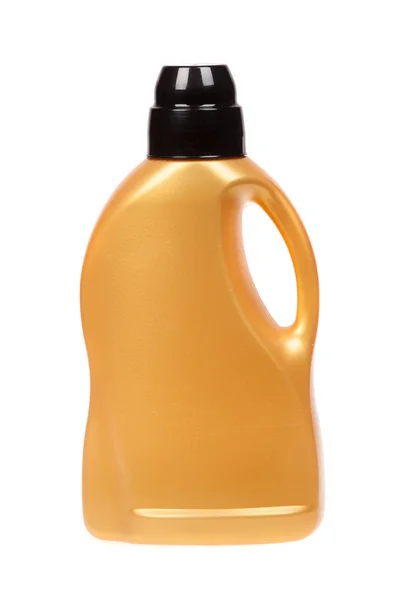 Botol plastik untuk deterjen cair, pelembut cair, agen pembersih, pemutih atau pelembut kain, diisolasi dengan warna putih — Stok Foto