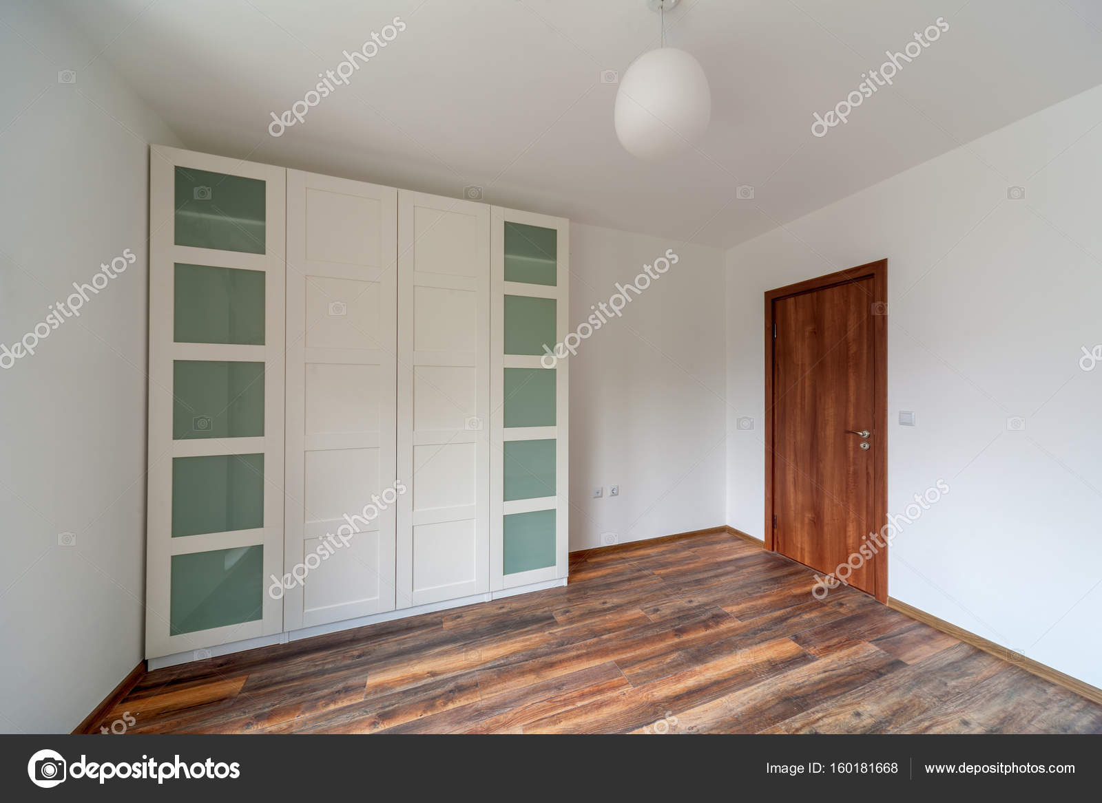 Beautiful Modern House Empty Room With White Wardrobe