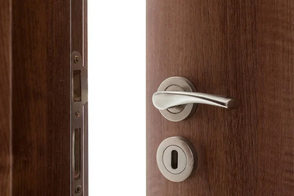 Tutup Gagang Pintu Dengan Pintu Sedikit Terbuka — Stok Foto