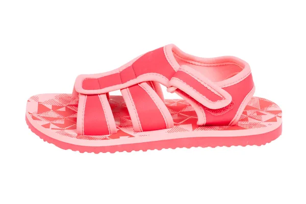 Sandalo rosso per bambini, isolato su sfondo bianco — Foto Stock