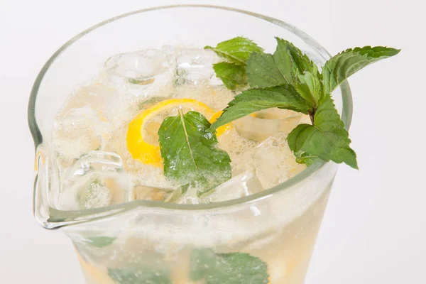 Lemonade in the jug, top view — Stock Photo, Image