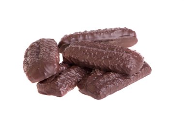 izole üzerine beyaz çikolata bisküvi