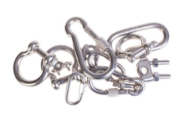 Beyazda izole edilmiş farklı karabina türleri