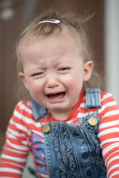 Niña Llorando Bebé Año Llorando — Foto de Stock