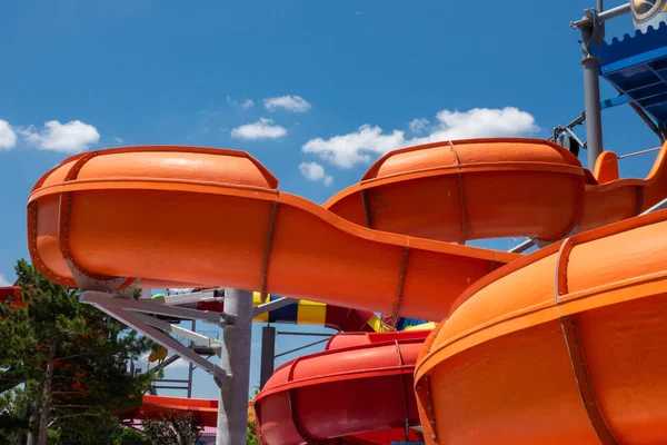 Corrediça Água Parque Aquático Corrediça Aquapark Férias Verão — Fotografia de Stock