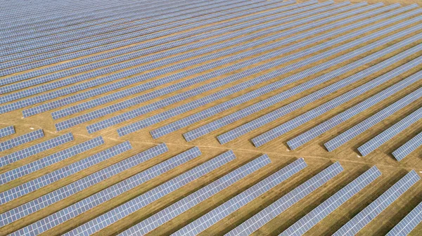 Aerial Shot Photovoltaics Solar Farm Solar Farm Power Station Ecological — Stock Photo, Image