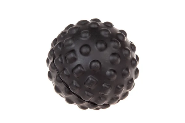 Myofascial Rubber Ball Self Massage Black Massage Ball Isolated — Stock Photo, Image