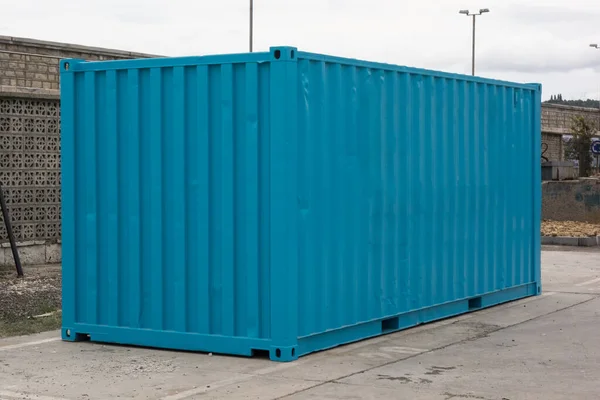 Saubere Blaue Frachtcontainer — Stockfoto