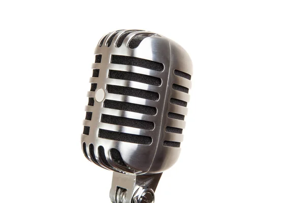 Vintage Microphone Isolated White — Stock Photo, Image