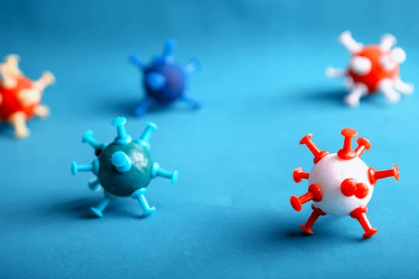 blue background and different virus coronavirus