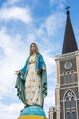Kutsal bakire Meryem Katolik piskoposluk bölgesi, kamu önünde yer Chanthaburi, Tayland.